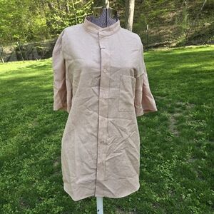NWT Garamode Mens Tan/ Cream Colored Button Down Shirt Size XL
